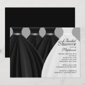 Modern Zwarte bruidsmeisjes bruidsjurk Vrijgezelle Kaart (Voorkant / Achterkant)