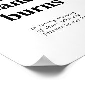 Modern Zwarte Deze Kaars Brandt Herdenkingsbord Poster (Hoek)