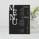 Modern Zwarte Eternity Bar Menu Petite Paper Co. (Staand voorkant)