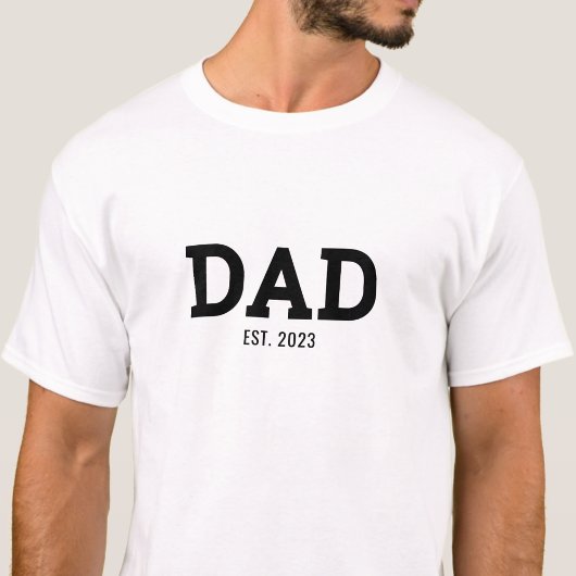 Modern Zwarte Gevestigde Vader T-Shirt