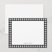 Modern zwarte Gingham-schrijfmachine voor schrijfm Notitiekaartje (Voorkant / Achterkant)