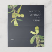 MODERN ZWARTE LEAFY FOLIAGE GREENERY-WATERVERF PLAATSKAARTJE (Buitenkant ongevouwen)