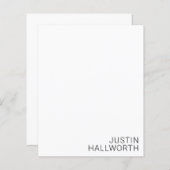 Modern zwarte naam op wit (Voorkant / Achterkant)