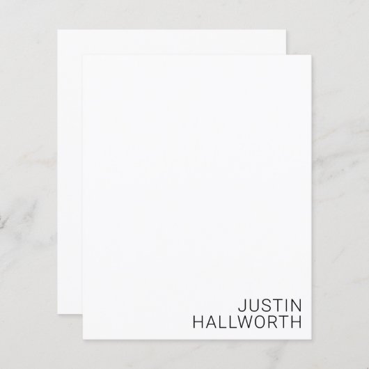 Modern zwarte naam op wit (Voorkant / Achterkant)