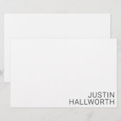 Modern zwarte naam op wit briefpapier (Voorkant / Achterkant)