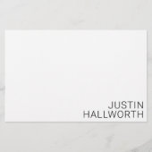 Modern zwarte naam op wit briefpapier (Voorkant)