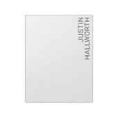 Modern zwarte naam op wit notitieblok (Linkerzijde)