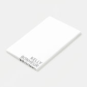 Modern zwarte naam op wit post-it® notes (Schuin)