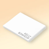 Modern zwarte naam op wit post-it® notes