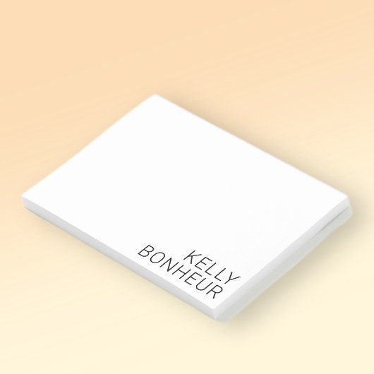 Modern zwarte naam op wit post-it® notes