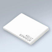 Modern zwarte naam op wit post-it® notes