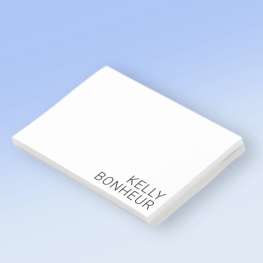 Modern zwarte naam op wit post-it® notes