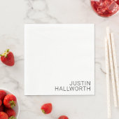 Modern zwarte naam op wit servet (Insitu)