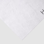 Modern zwarte naam op wit tissuepapier (Detail)