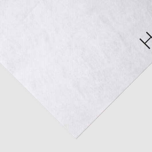 Modern zwarte naam op wit tissuepapier (Detail)