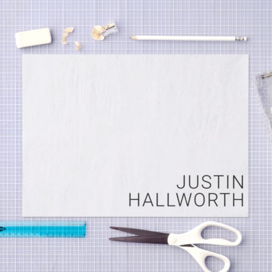 Modern zwarte naam op wit tissuepapier (Craft)