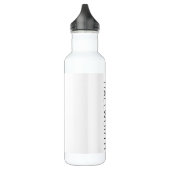 Modern zwarte naam op wit waterfles (Links)