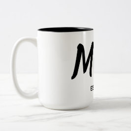 Modern Zwarte Script Gevestigde Moeder T-Shirt Tweekleurige Koffiemok