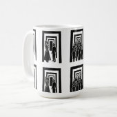 Modern Zwarte Silhouet Unity Design Koffiemok (Voorkant links)