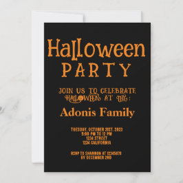 Modern Zwarte Sinaasappels Fijne Halloween Feest Kaart