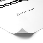 Modern Zwarte Typografie Gastboek Bord Poster (Hoek)