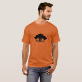 Modern Zwarte Vleermuis & Calligrafie T-Shirt (Voorkant volledig)