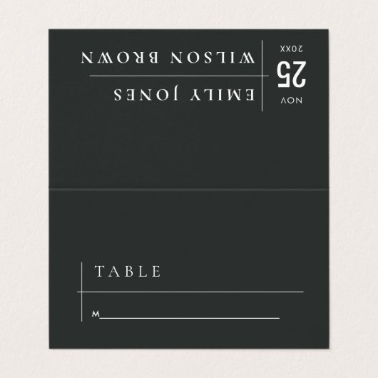 MODERN ZWARTE WITTE KRAFT TYPOGRAPHY WEDING VISITEKAARTJE (Buitenkant ongevouwen)