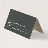 MODERN ZWARTE WITTE KRAFT TYPOGRAPHY WEDING VISITEKAARTJE (Achterkant)