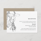 MODERN ZWARTE WITTE LIJN DIE FLORAAL ONTVANGT INFORMATIEKAARTJE (Voorkant / Achterkant)