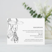 MODERN ZWARTE WITTE LIJN DIE FLORAAL ONTVANGT INFORMATIEKAARTJE (Staand voorkant)
