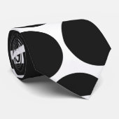 MODERN ZWARTE, WITTE POLKA DOTS STROPDAS (Opgerold)