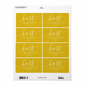 Modern Zwavelgeel Script Familie Retouradres Etiket (Full Sheet)