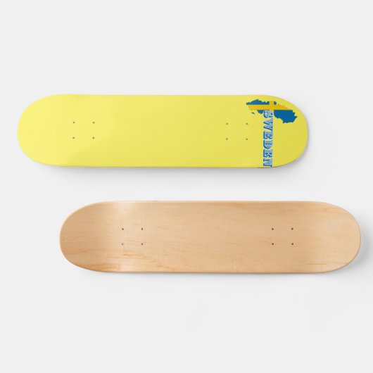 Modern zweden zweeds Art Letter kaart Vlag Souveni Persoonlijk Skateboard (Horizontaal)