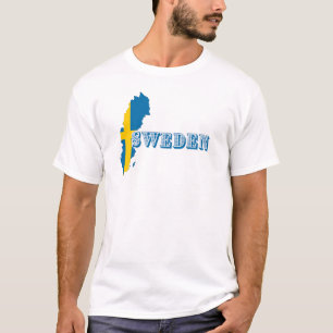 Modern zweden zweeds Art Letter kaart Vlag Souveni T-shirt