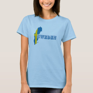 Modern zweden zweeds Art Letter kaart Vlag Souveni T-shirt
