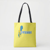 Modern zweden zweeds Art Letter kaart Vlag Souveni Tote Bag (Voorkant)