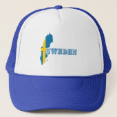 Modern zweden zweeds Art Letter kaart Vlag Souveni Trucker Pet (Voorkant)