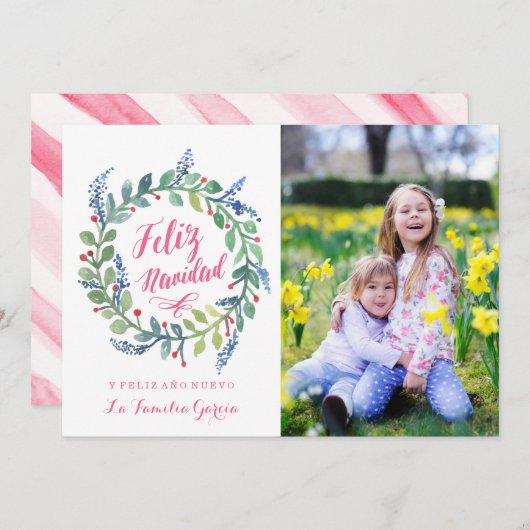 Moderna Feliz Navidad | Tarjeta DE Navidad Feestdagenkaart (Voorkant / Achterkant)