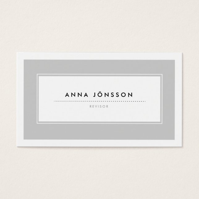 Moderna Grå Visitkort Visitekaartjes (Voorkant)