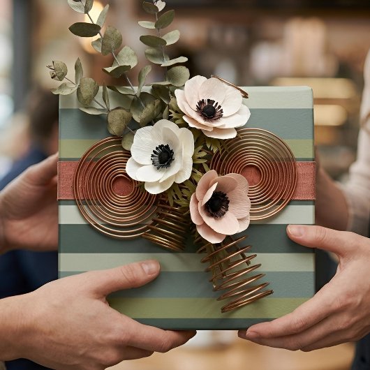 Moderna Linear | Aged Sage & Winter Moss Cadeaupapier