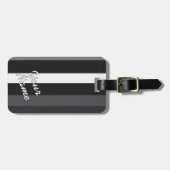 Moderna Linear | Carbon & Obsidian Bagagelabel (Voorkant horizontaal)