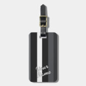 Moderna Linear | Carbon & Obsidian Bagagelabel (Voorkant verticaal)