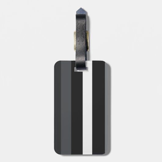 Moderna Linear | Carbon & Obsidian Bagagelabel (Achterkant verticaal)