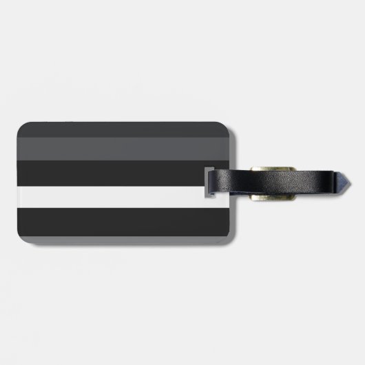 Moderna Linear | Carbon & Obsidian Bagagelabel (Achterkant horizontaal)