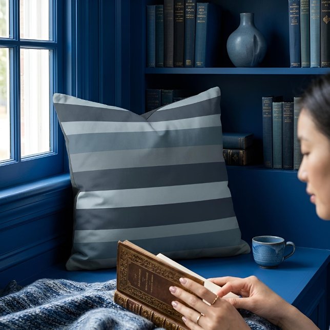 Moderna Linear | Slate & Nordic Sea Kussen (Lifestyle Shot)