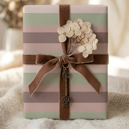 Moderna Linear | Vergrijzde Salie & Theeroos Cadeaupapier