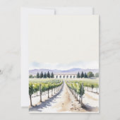 Moderna Moda acuarela Vineyard Boda paisajístico Kaart (Achterkant)