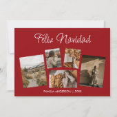 Moderna Postal Navideña con Collage de Fotos Feestdagenkaart (Voorkant)