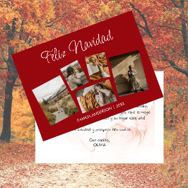 Moderna Postal Navideña con Collage de Fotos Feestdagenkaart