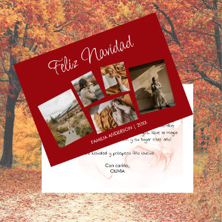 Moderna Postal Navideña con Collage de Fotos Feestdagenkaart